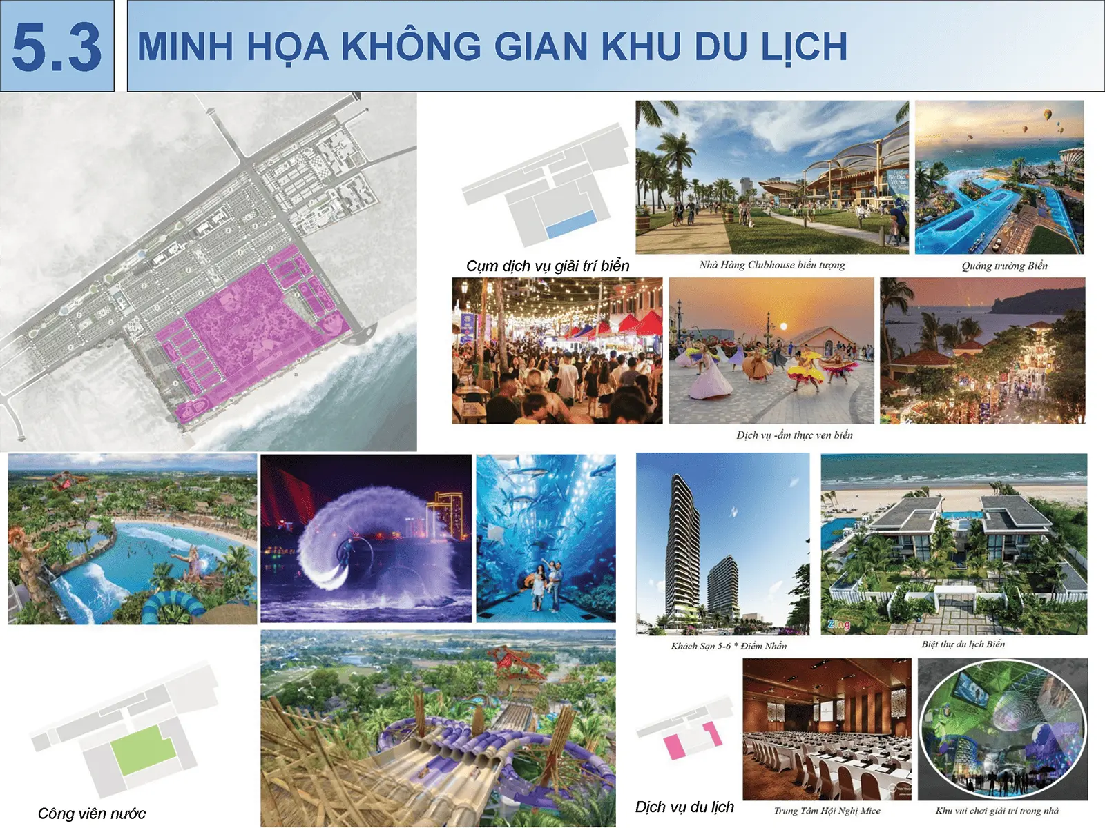 Minh họa không gian khu du lịch Sun Group Vũng Tàu với quy hoạch tiện ích đa dạng và đẳng cấp.